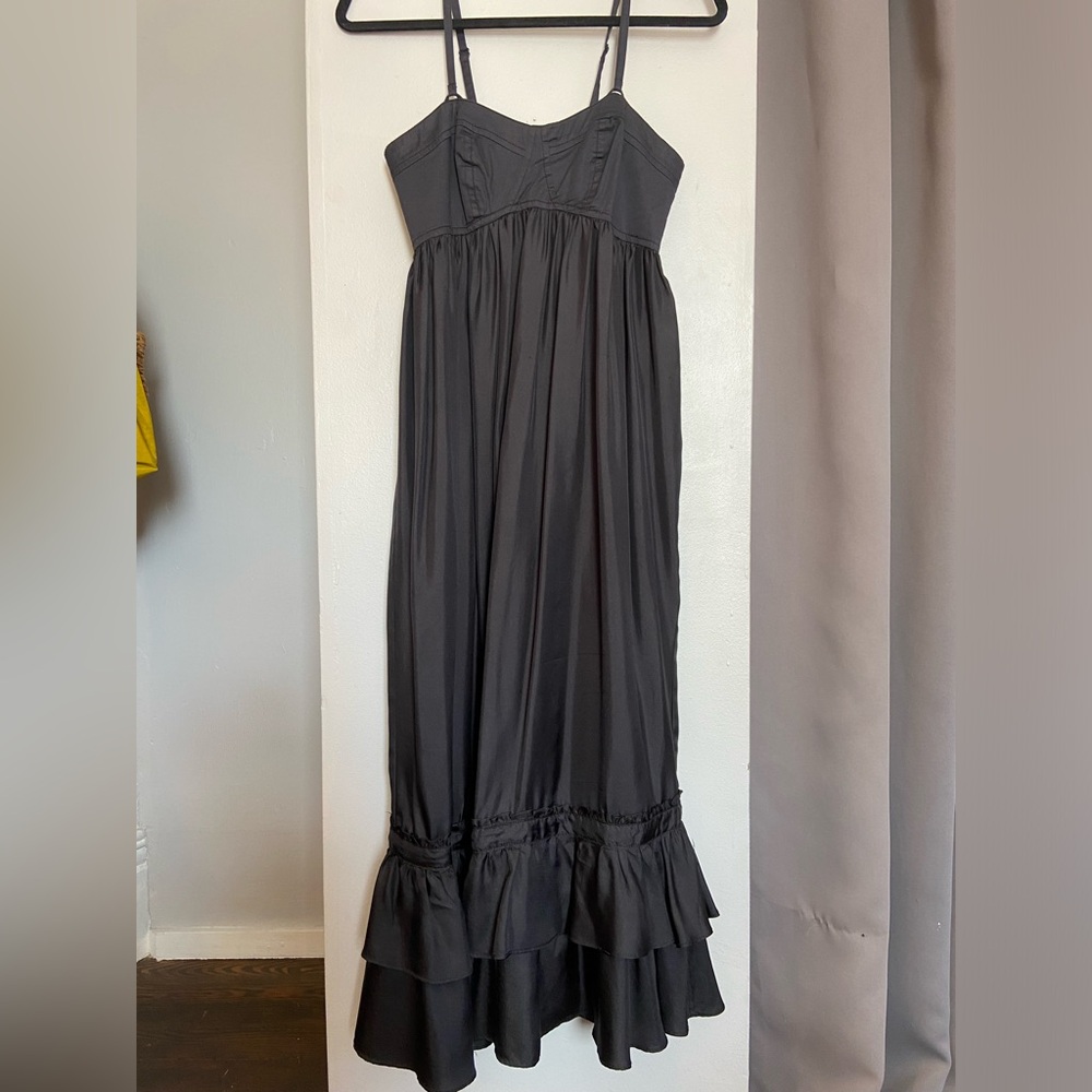 Black French Connection Silk Midi Dress